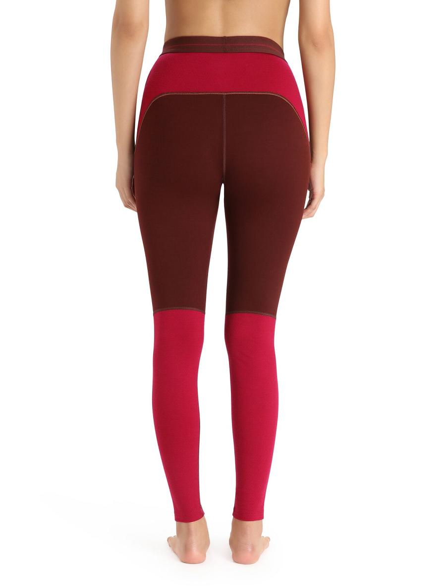 Espresso / Cherry Women's Icebreaker Merino 260 ZoneKnit™ Leggings | USA 1546RVDW